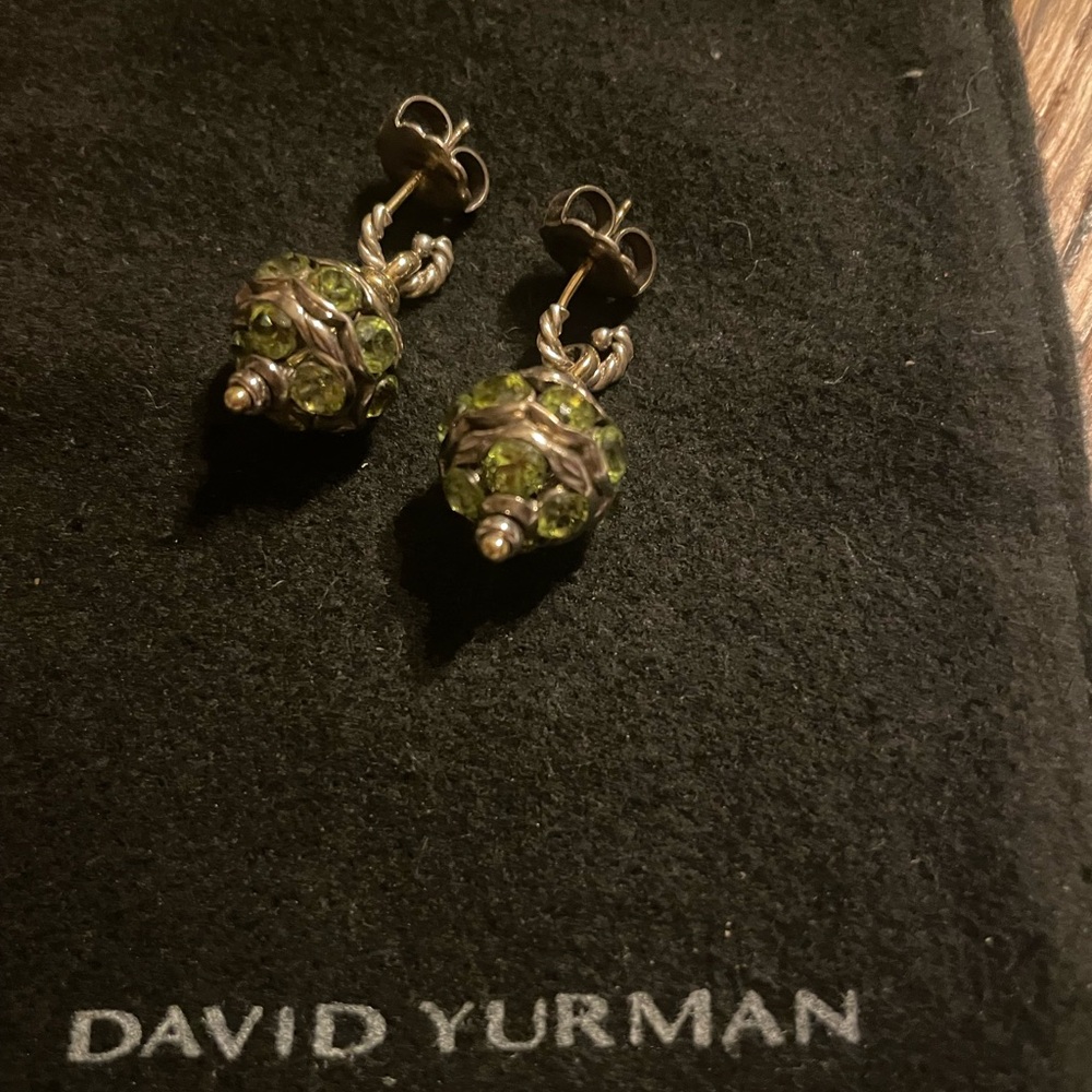 Vintage David Yurman Green Peridot Earrings
